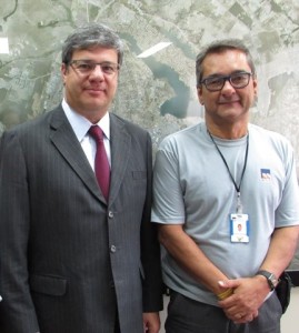 Rodrigo Vilaça, diretor-executivo da ANPTrilhos, e Marcelo Dourado, presidente do Metrô-DF