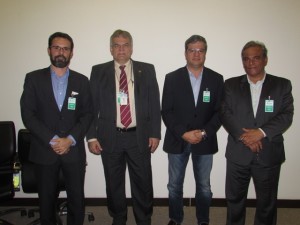 Juliano Accioly Tesser (ANVISA), Hélio Tarquínio Junior (ANAC), Rodrigo Vilaça (ANPTrilhos) e Marcos de Souza Oliveira (ANATEL)