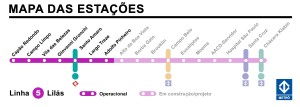 Mapa da Linha 5-Lilás do Metrô de São Paulo