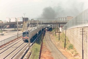 Cerimônia de inauguração da Linha 1 da Trensurb aconteceu em 2 de março de 1985.  Foto: Arquivo Trensurb 