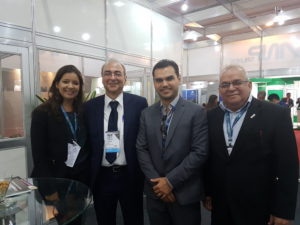 Eli Caneti, Gerente de Expansão do MetrôRio, e Ricardo Benício, Gerente de Engenharia do MetrôRio, participaram da NT EXPO e foram recebidos pela equipe da ANPTrilhos no estande da Associação
