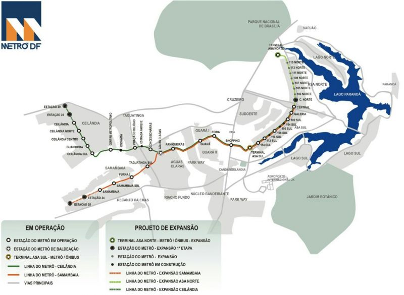 Expansão do Metrô-DF para Ceilândia e Asa Norte está prevista para 2019 -  ANPTrilhos