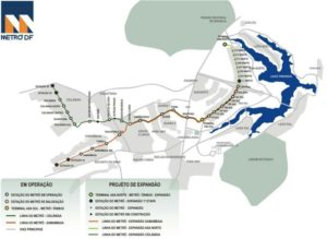 Crédito: Reprodução/Metrô DF. Mapa da Expansão do Metrô em Samambaia