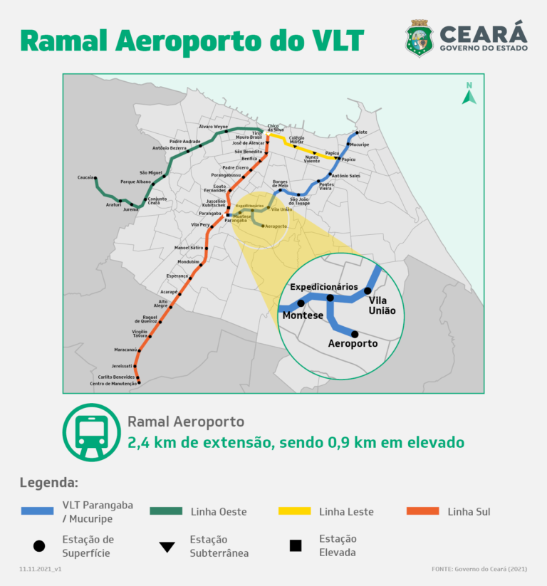 Read more about the article Ceará Government authorizes the construction of the Parangaba-Mucuripe LIght Rail Vehicle Airport branch