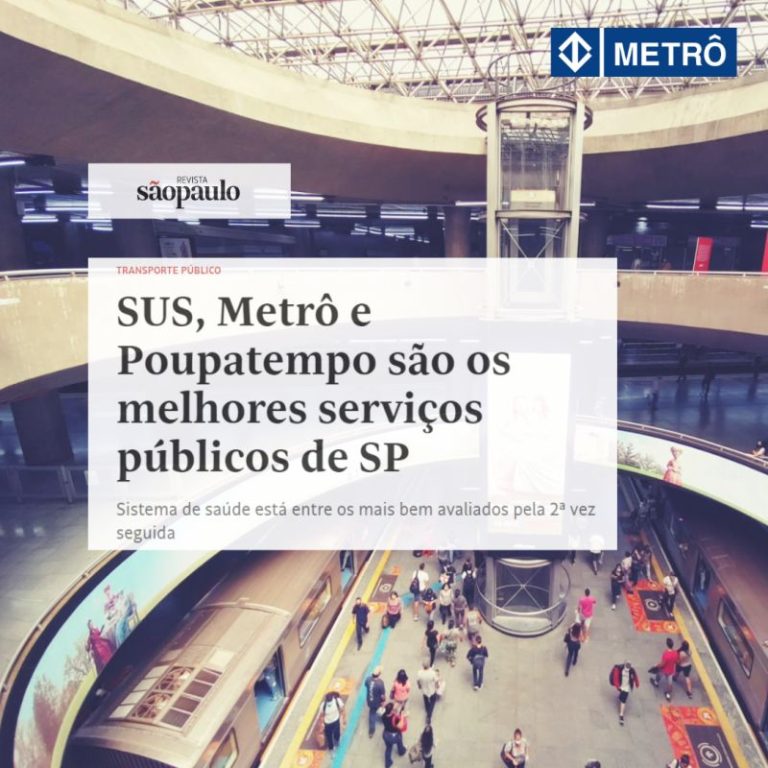 Leia mais sobre o artigo Metrô é eleito Melhor Serviço Público de São Paulo pela quinta vez