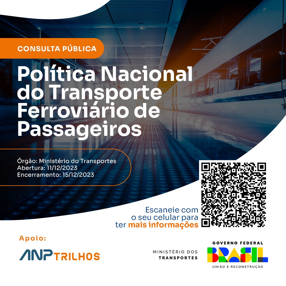 Leia mais sobre o artigo Ministério publica consulta ao Decreto da Política de Transporte Ferroviário de Passageiros