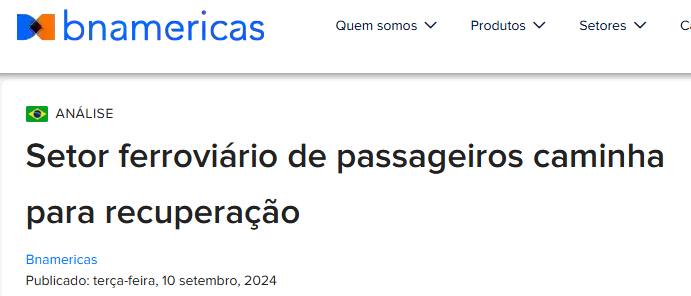 Leia mais sobre o artigo Setor ferroviário de passageiros caminha para recuperação