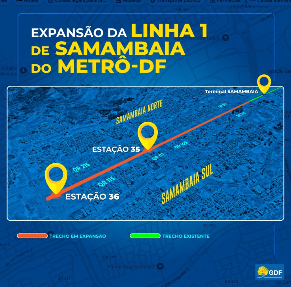 Leia mais sobre o artigo Com investimento de R$ 319 milhões, obras de expansão do metrô em Samambaia mantêm ritmo acelerado