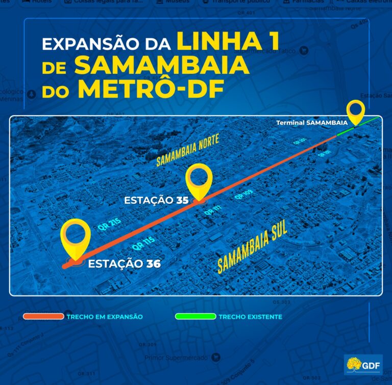 Leia mais sobre o artigo Com investimento de R$ 319 milhões, obras de expansão do metrô em Samambaia mantêm ritmo acelerado